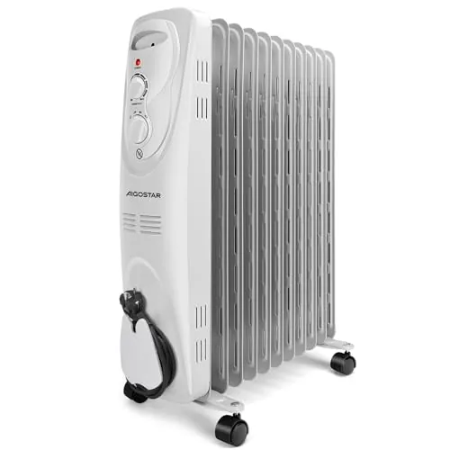 Aigostar Radiador de Aceite de 11 Elementos 2300W, 3 Potencias, Termostato