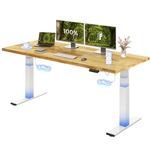 FLEXISPOT Escritorio Elevable Eléctrico 180x80 cm Tablero Roble 27mm, E200