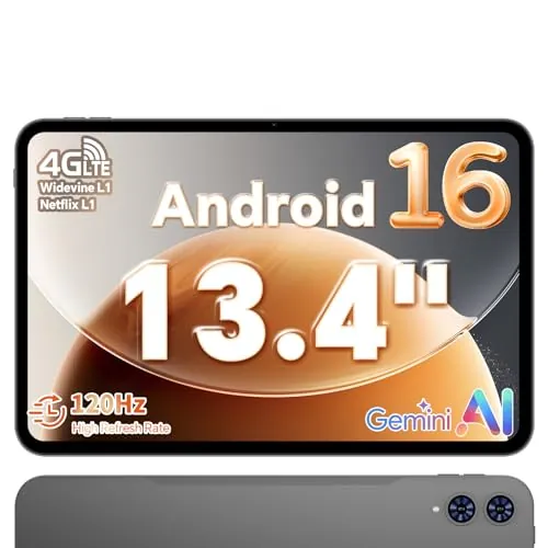 TECLAST T65 Tablet 13.4" Android 16, 120Hz Tablet, 4G LTE,Octa-Core,128GB