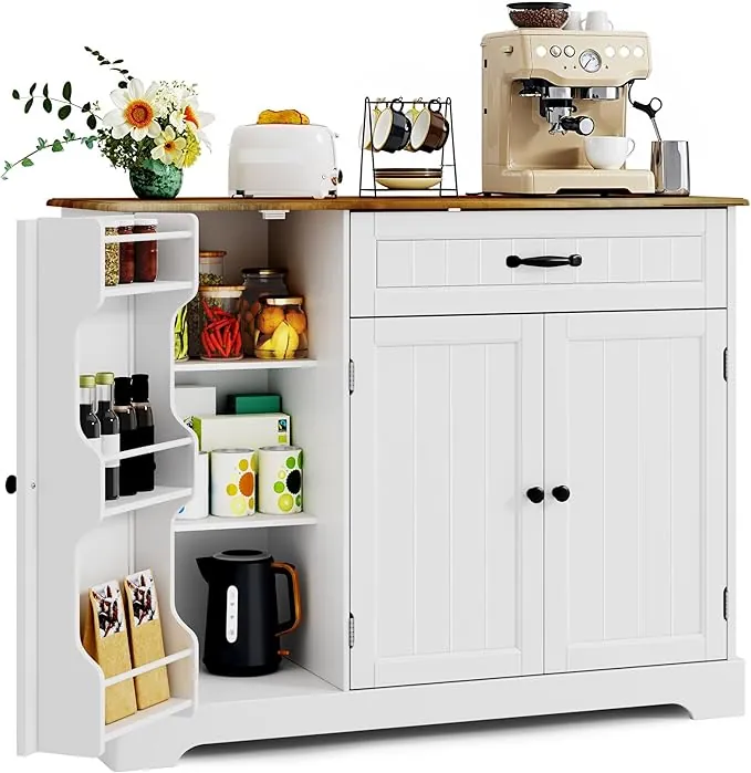 Xbro Aparador de Cocina con Cajón y Puertas, Mueble Auxiliar de Almacenaje con Estantes, para Cocina, Salón o Comedor, de Estilo Moderno, 105×40×84,5 cm