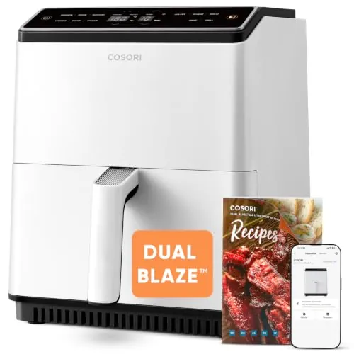 Cosori Freidora de Aire Dual Blaze 6,4L, Doble Resistencia, 11 Modos, WIFI