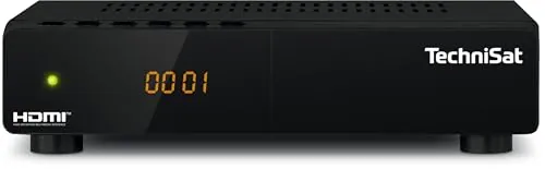 TechniSat HD-S 210 - Receptor de satélite HD compacto (DVB-S/S2, HDMI, reproductor multimedia USB, transmisor preinstalado, temporizador, mando a distancia), color negro