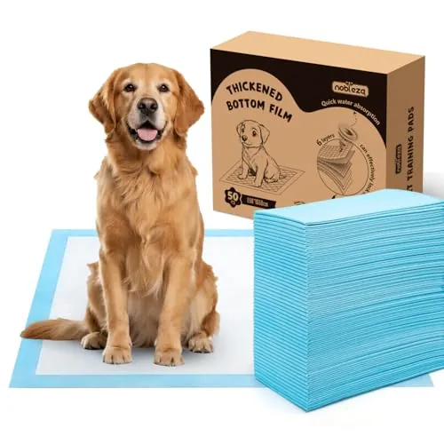 Nobleza Empapadores Perros 60x90cm Pañales Desechables para Perros, 50 Unidades Alfombra Toallas Higiénica Absorbente y Antifugas Empapadores para Mascotas,Empapadores Perros