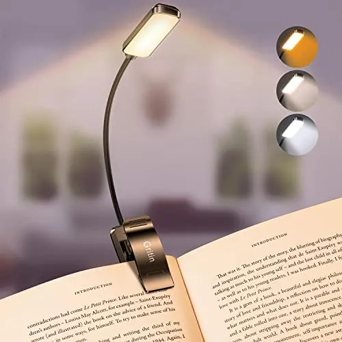 Gritin Luz de Lectura Recargable, Lampara Libro de Lectura con 9 LED