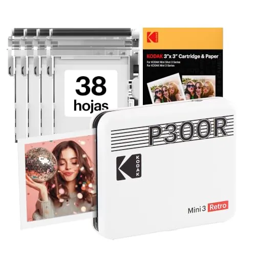KODAK Impresora Fotográfica Mini 3 Retro P300RW60 Blanco