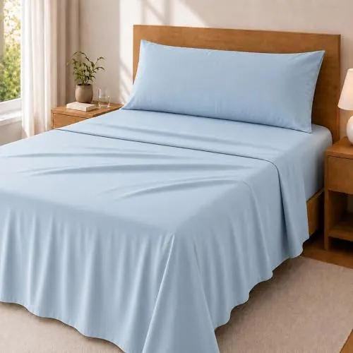 Degrees Home Premium – Juego de Sábanas 150x190 cm 3 Piezas: Sábana Bajera Ajustable, Encimera y Funda de Almohada 150X45 – Microfibra Cepillada, Suave, Oeko-Tex Certificado