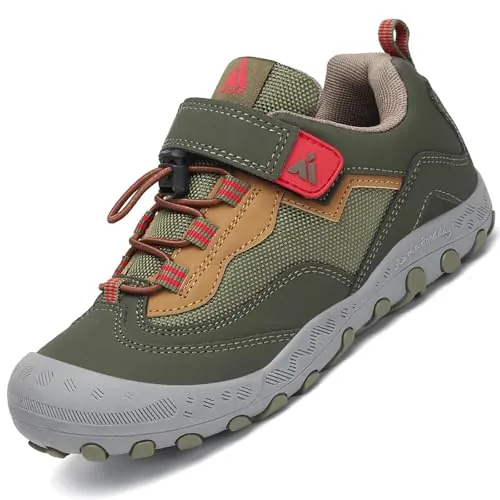 Mishansha Zapatillas de Senderismo Trekking Niño Niña, Flexible Verde 27