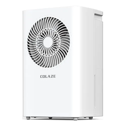 COLAZE Deshumidificador, 12L/día Deshumificadores de humedad, Deshumidificador Eléctrico Silencioso, Drenaje Continuo, 24H Timer, Ideal para, Baños, Dormitorios, Sótanos