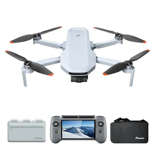 Potensic ATOM 2 Fly More Combo con RC PTD 1, Dron con Cámara para Adultos, Video 4K/Foto 8K, ＜249g, Transmisión 10KM, Seguimiento AI, Grabación Vertical, AI Noche Shot, QuickShots (96 Min de Vuelo)