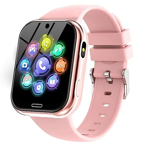 Lylica Reloj Inteligente Niños - Smartwatch Niño para y Niña con Podómetro, 19 Juegos, Llamadas, SOS, Música, Linterna, Juguetes para niños de 3-12 años Navidad Cumpleaños Regalo (Rosa)