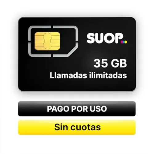 Tarjeta SIM Prepago 35 GB y Llamadas ilimitadas (30 días) | Pago único sin contratos ni Cuenta bancaria | Cobertura 4G/5G | Tarjeta de teléfono para móvil y Dispositivos conectados.
