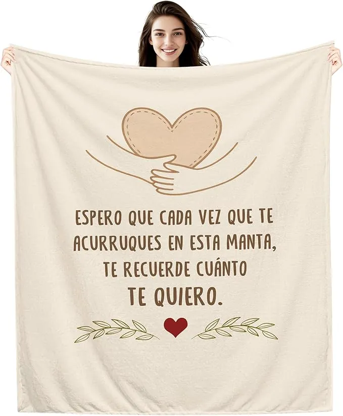 Amorea Espero Que Cada Vez Que te acurruques en Esta Manta te recuerde cuánto te Quiero Dulce Regalo para él Ella Manta para Mamá Papá Hija Hermana Abuela Abuelo Tía Regalo de Cumpleaños Navidad (a)