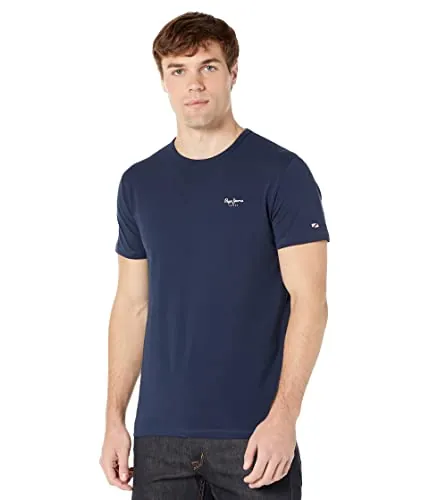 Pepe Jeans Original Basic 3 N Camisetas, Azul (Navy), L para Hombre