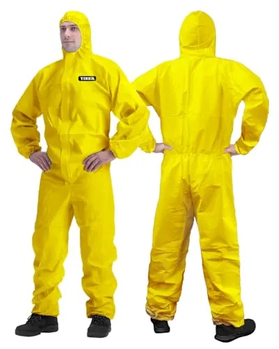 YIBER Mono desechable, Mono blanco, Mono pintor - ideal para pinturas de Halloween