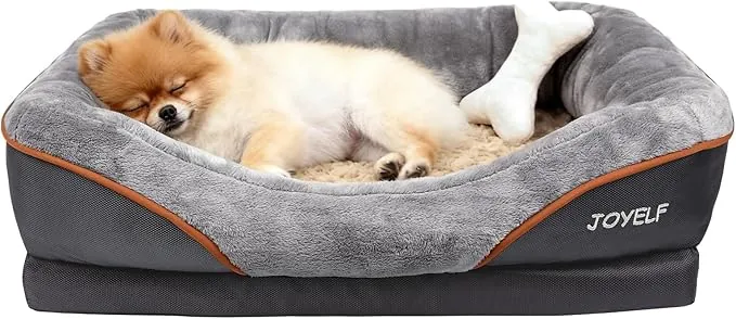 JOYELF Cama para Perro de Espuma viscoelástica Cama y sofá ortopédico pequeño para Perro con Funda Lavable extraíble y Juguetes chirriadores como Regalo