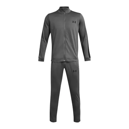 Under Armour UA Knit Track Suit Conjunto de deporte para hombre, chándal cómodo y suave, color gris brezo/negro