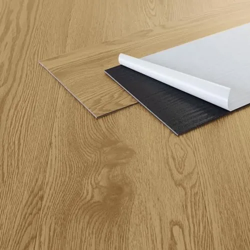 ML-Design Suelo Vinílico Adhesivo de PVC 6,69 m² Color Roble Natural Grosor 2mm Planchas de Vinilo Autoadhesivas 91,5x15,3cm 48x Láminas Aspecto Madera Antideslizante Impermeable Fácil Instalación