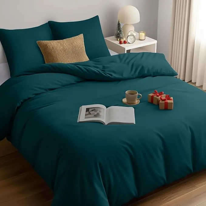 Utopia Bedding Funda Nordica Cama 180 - Microfibra Juego de Funda Nordica 240x260 cm y 2 Fundas de Almohada 65x65 cm (Cerceta)
