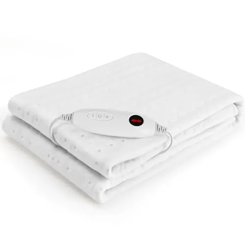 TLGREEN Calienta Camas Eléctrico Individual 100W |150x80 cm| 6 Niveles de Temperatura| Calientacamas Calentador con Apagado Automático, Protección contra Sobrecalentamiento| Lavable| Transpirable