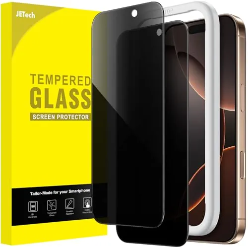 JETech Protector Pantalla Privacidad para iPhone 16 Pro Max, 2 Unidades