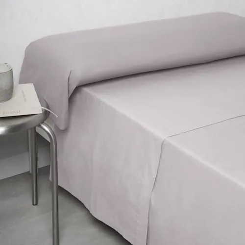 TRAMAS+ Sabanas 90x190 / 200cm 100% algodón, Suave y Traspirable, Juego de sábanas 3 Piezas, Sabana Bajera Ajustable, Encimera, 1 Fundas de Almohada 110x45cm, Certificado Oeko Tex- (Cama 90, Gris)