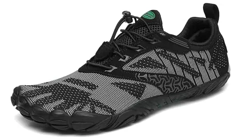 SAGUARO Hombre Mujer Minimalistas Zapatillas de Trail Running Ligeras y Respirable Zapatos Descalzos Gym Playa Calzado de Deportes Acuaticos para Correr Senderismo, Negro 43 EU