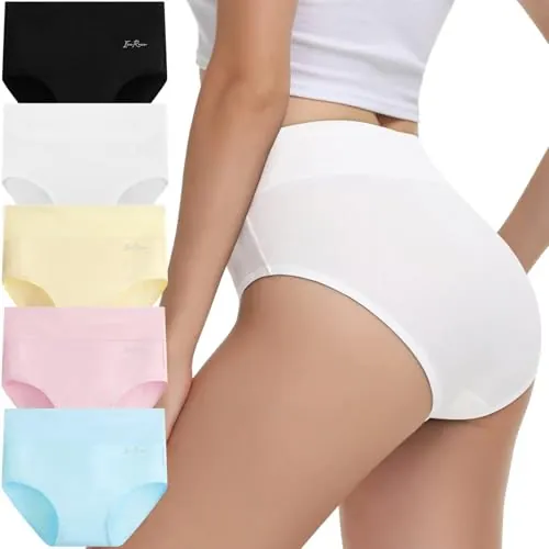 IceReco Bragas Altas Mujer Algodon Pack 5 Braguitas Postparto Multicolor XL
