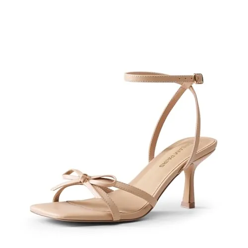 DREAM PAIRS Tacones Moño Kitten Mujer,Size 41,Desnudo,SDHS25073W