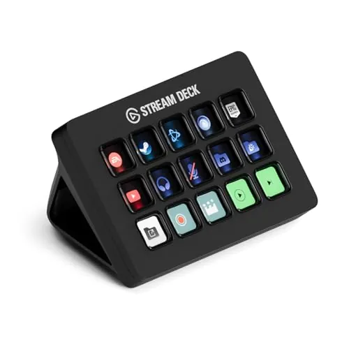 Elgato Stream Deck MK.2 – Controlador de estudio, 15 teclas macro, activa acciones en apps y software como OBS, Twitch, YouTube y otros, funciona en Mac y PC