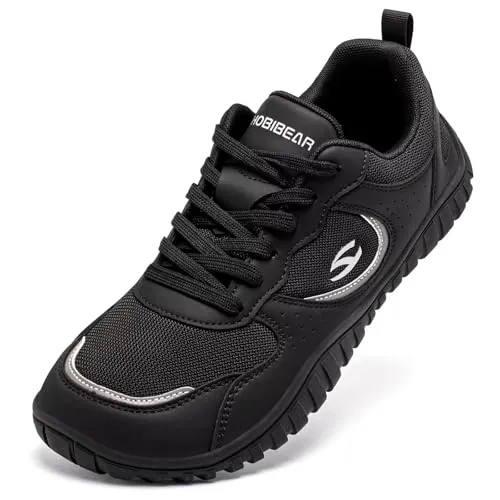 HOBIBEAR Zapatos para Correr en Senderos para Hombres Caja de Dedos Ancha Zapatillas Barefoot Suela Cero Drop Minimalistas para Gimnasio al Aire Libre Casual 44