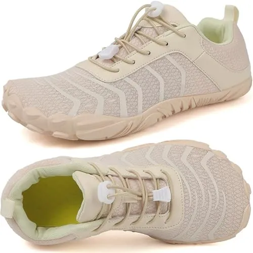 Zapatillas Minimalistas Barefoot Hombre Mujer Zapatos Descalzos Zero Drop Zapatillas de Trail Running Ligeras Cómodas Zapatos de Agua Gym Playa Deportes Senderismo Transpirable Yoga(Beige 38EU)