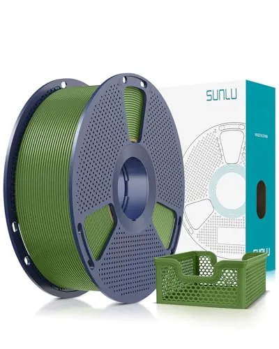 SUNLU Rápido PLA Plus 2.0 Filamento para Impresora 3D 1.75mm, PLA+ Mejorado para Impresión Rápida (50-600mm/s), Mayor Tenacidad y Adhesión entre Capas, Precisión ±0.02mm, Bobina 1kg (Verde Oliva)
