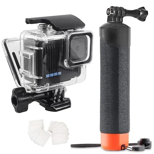 FitStill Carcasa sumergible impermeable 45 M/148 pies con filtro de buceo y mango flotante monopod para Go Pro Hero 4K 2024