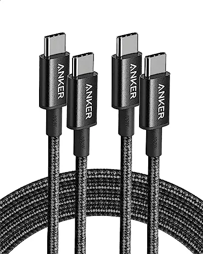 Anker 333 Nylon Cable USB C Carga Rapida 100W, [1,8m] PD 3.0 Paquete doble