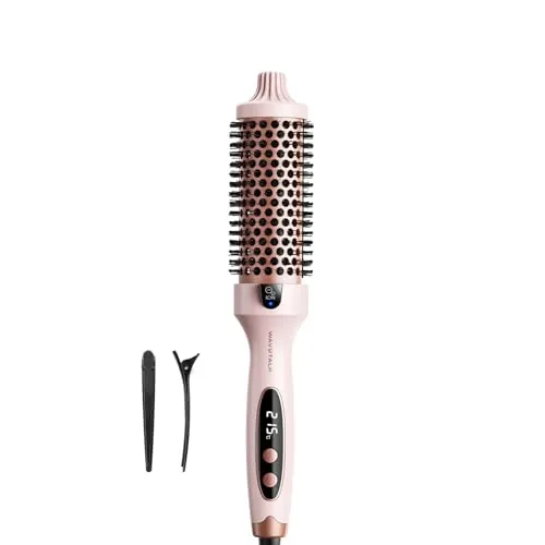 Wavytalk Thermal Brush 38mm, Cepillo Termico Redondo Electrico Rizador De Pelo, Tecnología Iónica Para Cabello Más Liso, Menos Dañola, 5 Ajustes De Temperatura, Blowout Boost, Rosa Sakura