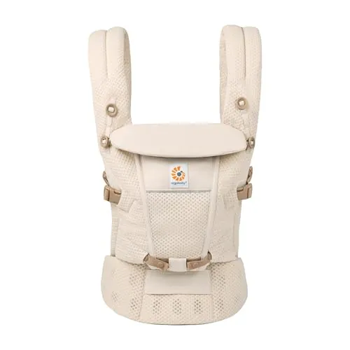 Ergobaby Adapt Portabebés para el período de 0 a 48 meses | Portabebés de 3 Posiciones y Tejido de Malla con Soporte Ergonómico, de 3,2 a 20,4 kg, Natural Beige