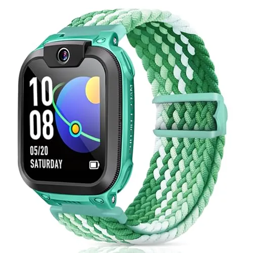 Hexasider Correas para niños compatibles con reloj de teléfono Z7/Z6/Z1, pulseras trenzadas de nailon para imoo Smartwatch Kids Z1/Z6/Z7 correas de repuesto para niñas y niños, 4.7"-7.8, Nailon, No es