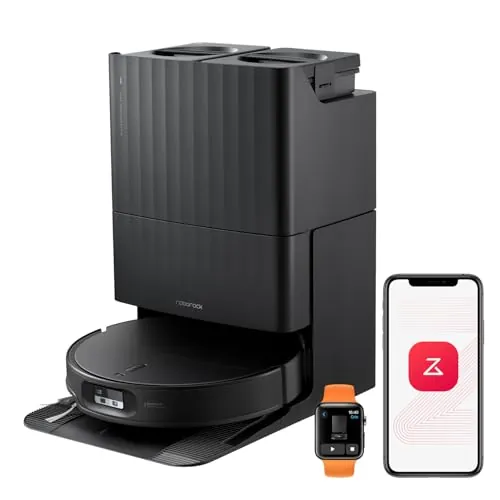 roborock Qrevo Edge 2 Robot Aspirador Succión Extrema de 25000 Pa, Negro