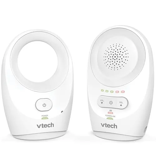 VTech Baby Monitor de Audio Digital DM1111 – Tecnología DECT, Pantalla de Nivel de Ruido, Clip para Cinturón y Más – Unidad para Padres y Unidad para Bebé