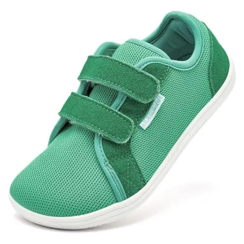 HOBIBEAR Kids Calzado Descalzo Ancho para niños niñas Outdoor Trail Running Minimalist Walking Shoes(Verde,EU 31)