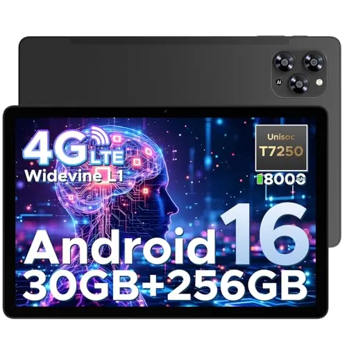 Tab G6 Tablet 11 Pulgadas, 4G LTE Dual, 30GB+256GB/2TB Tablet con Tarjeta Sim, Octa-Core Batería 8000mAh Tablet Android 16, Pantalla HD+ 90Hz, Cámara 13MP, Gemini AI/Face ID/5G WiFi/GPS/3.5mm Audio
