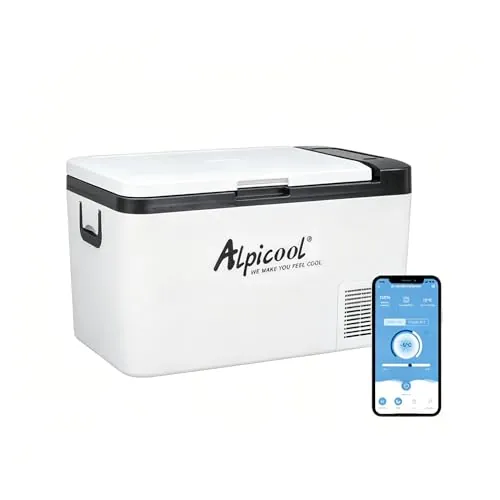 Alpicool K25 25 Litros Neveras de Viaje Portátil Nevera Congelador de Coche 12/24V CC Eléctrica Frigoríficos para Automóvil para Camping, Viajes, Picnic