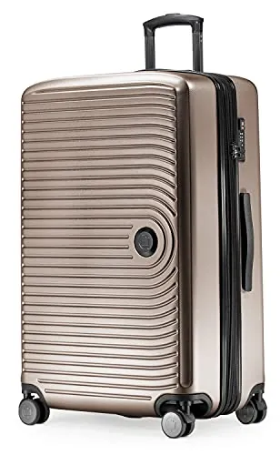 HAUPTSTADTKOFFER Mitte - Maleta Rígida Grande, TSA, 4 Ruedas, Equipaje Facturable con Ampliación de Volumen de 8 cm, 77 cm, 130 litros, Champán