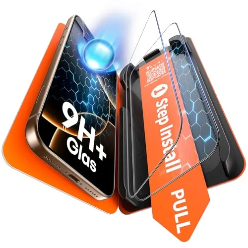 TAURI Protector Pantalla para iPhone 16 Pro [Instalación en 1 Paso]