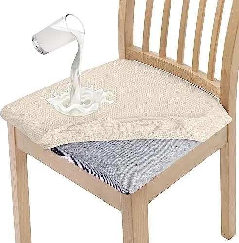 Granbest - Juego de 4 fundas impermeables para sillas de comedor, de alta elasticidad, protectoras, lavables, para banquetes, cocinas, fiestas, hoteles