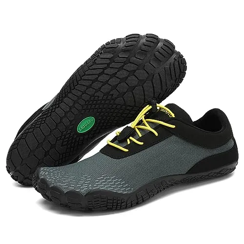 SAGUARO Mujer Barefoot Hombre Zapatillas Minimalistas Ligera Calzado Barefoot Cómodas Zapatos de Trail Running para Zero Drop Soles Paynes Gris,Gr.38