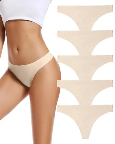 VOENXE Tangas Mujer Pack,Bragas Sin Costuras,Invisible Ropa Interior Thong