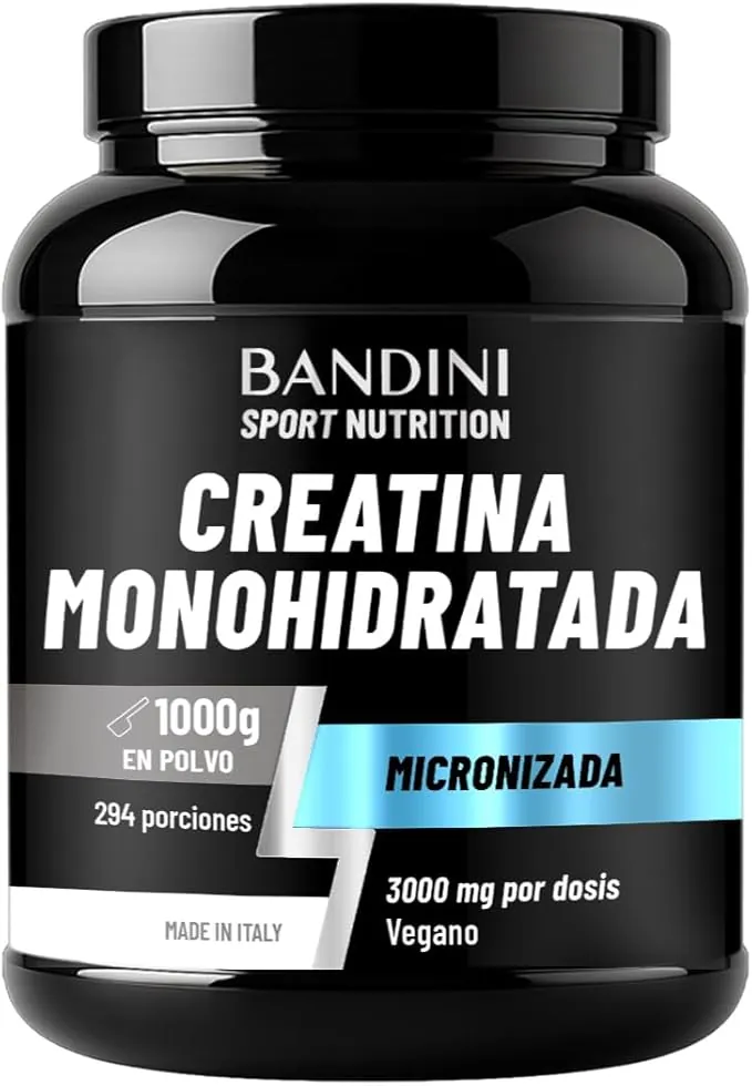 Bandini® Creatina Monohidratada en Polvo 1kg/1000g Pura - Para mejorar el Rendimiento y la Potencia Muscular - A base de Monohidrato de Creatina - Suplemento deportivo sin aditivos - 100% Vegano