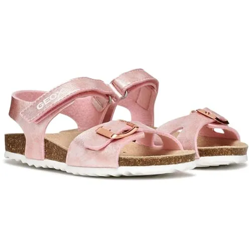 Geox J Adriel Girl C, Sandalias Niñas, Rosa 03, 39 EU