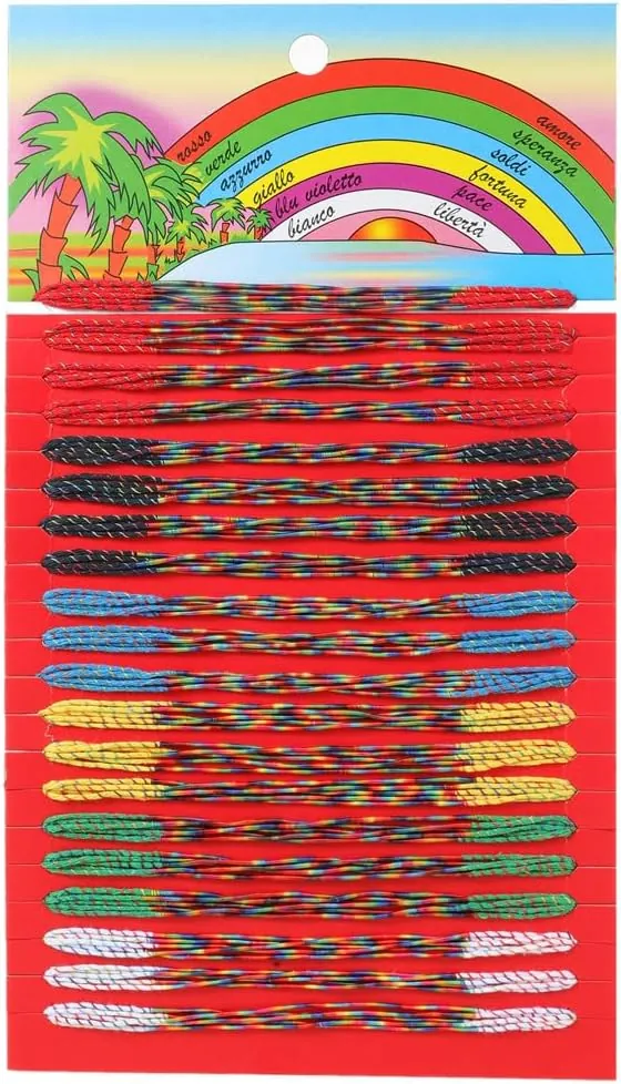 Pulseras Tejidas de la Amistad - 100 Piezas Boho Brasil Surfer, Playa, Hilo de Colores, Coloridas Tobilleras Trenzadas Hechas a Mano, Tela Cuerda Boho,Rojo